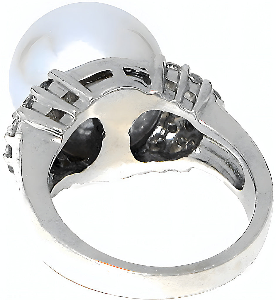 South Sea Pearl Ring & Cluster Diamonds - In House Treasure