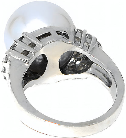 South Sea Pearl Ring & Cluster Diamonds - In House Treasure