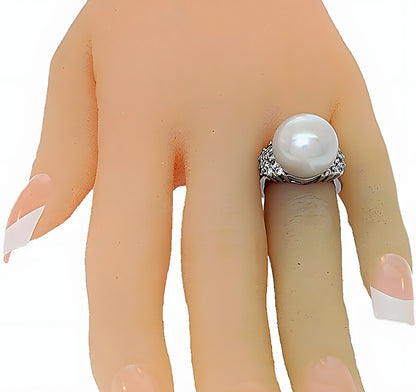 South Sea Pearl Ring & Cluster Diamonds - In House Treasure
