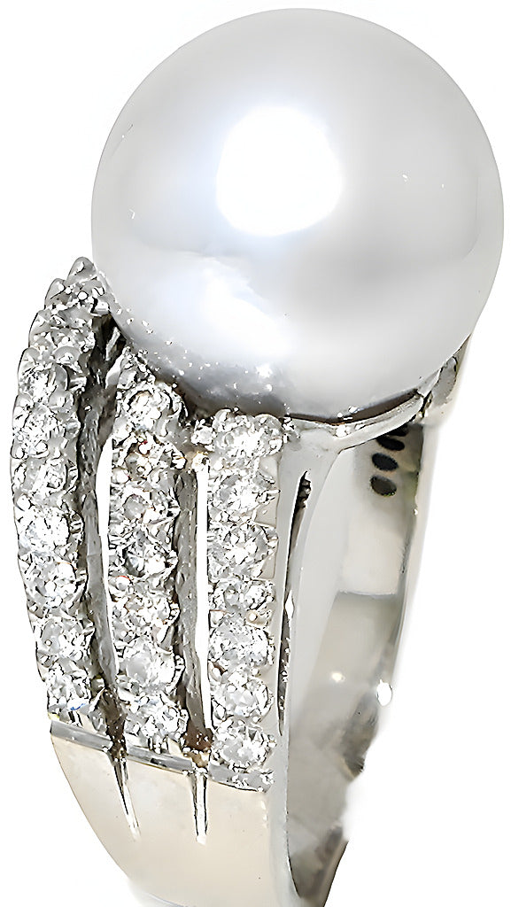 South Sea Pearl Ring & Diamonds - In House Treasure