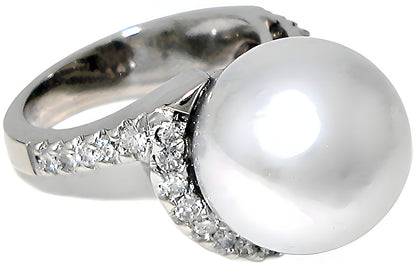 South Sea Pearl Ring & Diamonds - In House Treasure