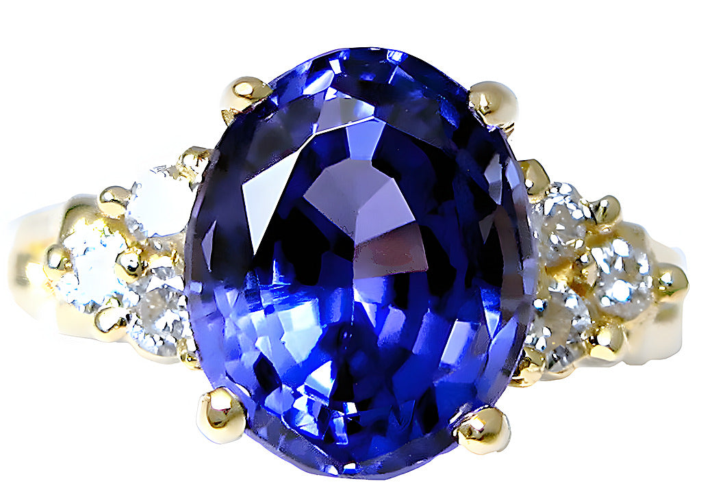 Tanzanite Ring With Round Diamonds - In House Treasure