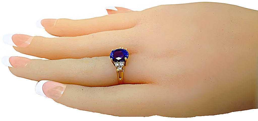 Tanzanite Ring With Round Diamonds - In House Treasure