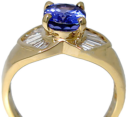 Tanzanite Ring, Baguette Channel Set - In House Treasure
