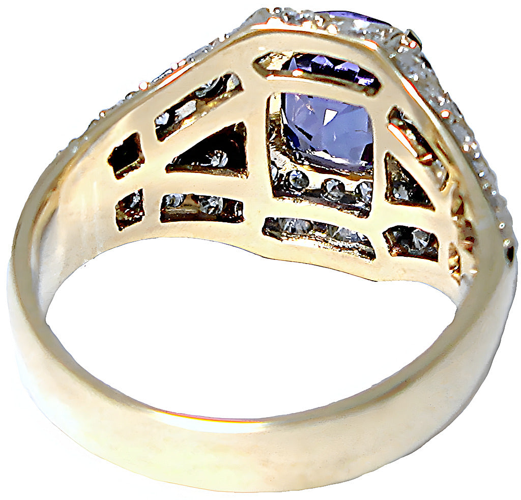 Tanzanite Ring, Baguette Channel Set - In House Treasure