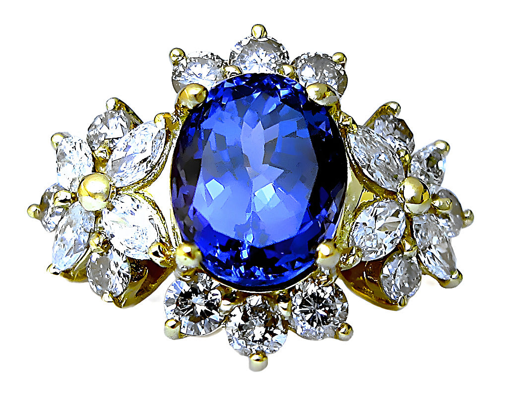 Tanzanite Ring, Marquise And Diamonds - In House Treasure
