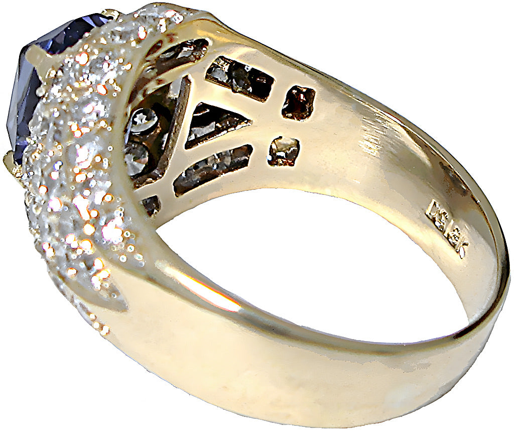 Tanzanite Ring with Pave Diamonds - In House Treasure