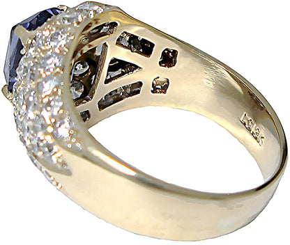 Tanzanite Ring with Pave Diamonds - In House Treasure