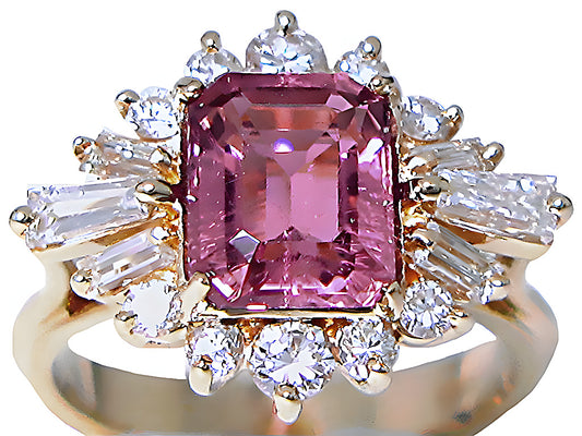 Tourmaline Ring, Baguette & Diamonds - In House Treasure