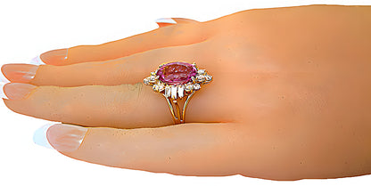 Tourmaline Ring Baguettes & Diamonds - In House Treasure