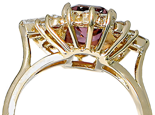 Tourmaline ring, Baguette, Round Diamonds - In House Treasure