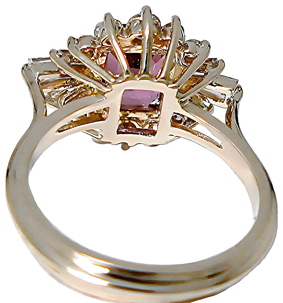 Tourmaline ring, Baguette, Round Diamonds - In House Treasure