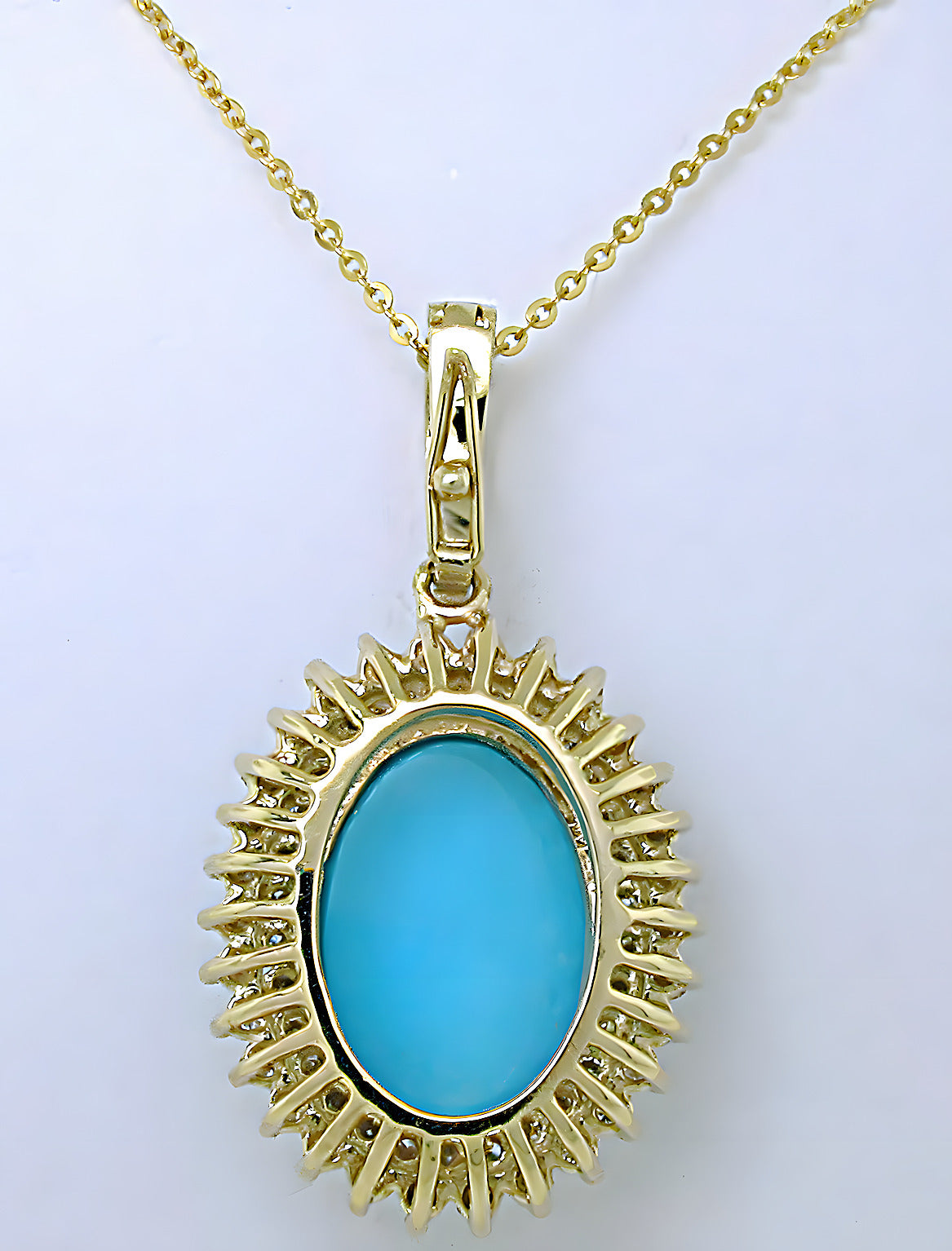 Turquoise and diamond pendant with enhancer - In House Treasure