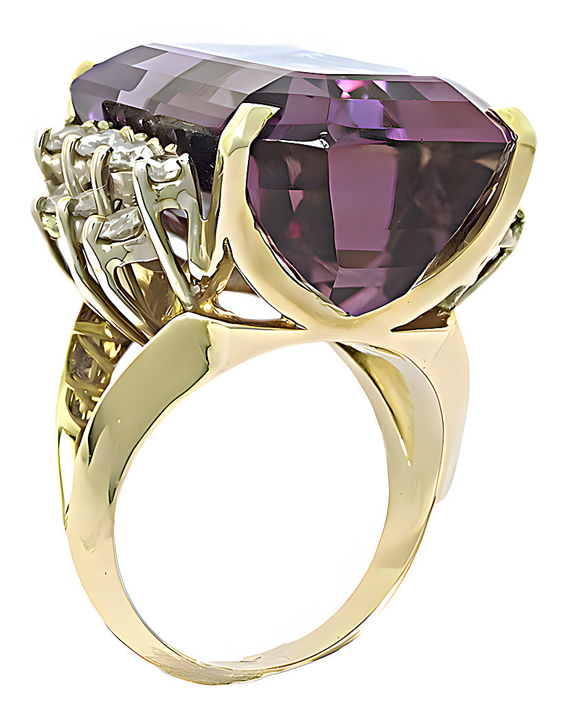 Yellow & white gold Ametrine and diamond ring - In House Treasure