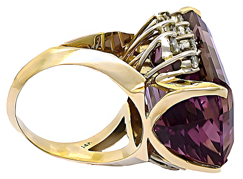 Yellow & white gold Ametrine and diamond ring - In House Treasure