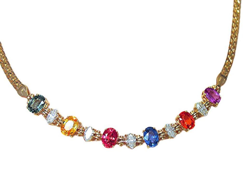 Multi-Colored Sapphire Necklace – Joseph Saidian & Sons