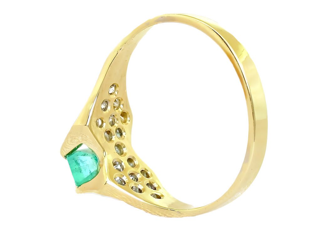 Emerald cut Emerald and diamond ring - In House Treasure