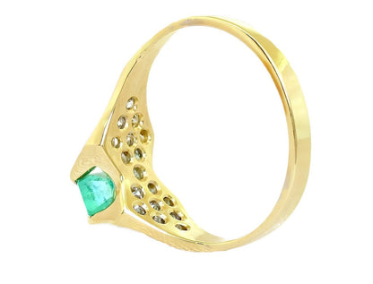 Emerald cut Emerald and diamond ring - In House Treasure